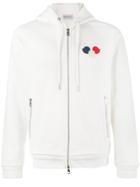 Moncler Logo Patch Zip-up Hoodie - White