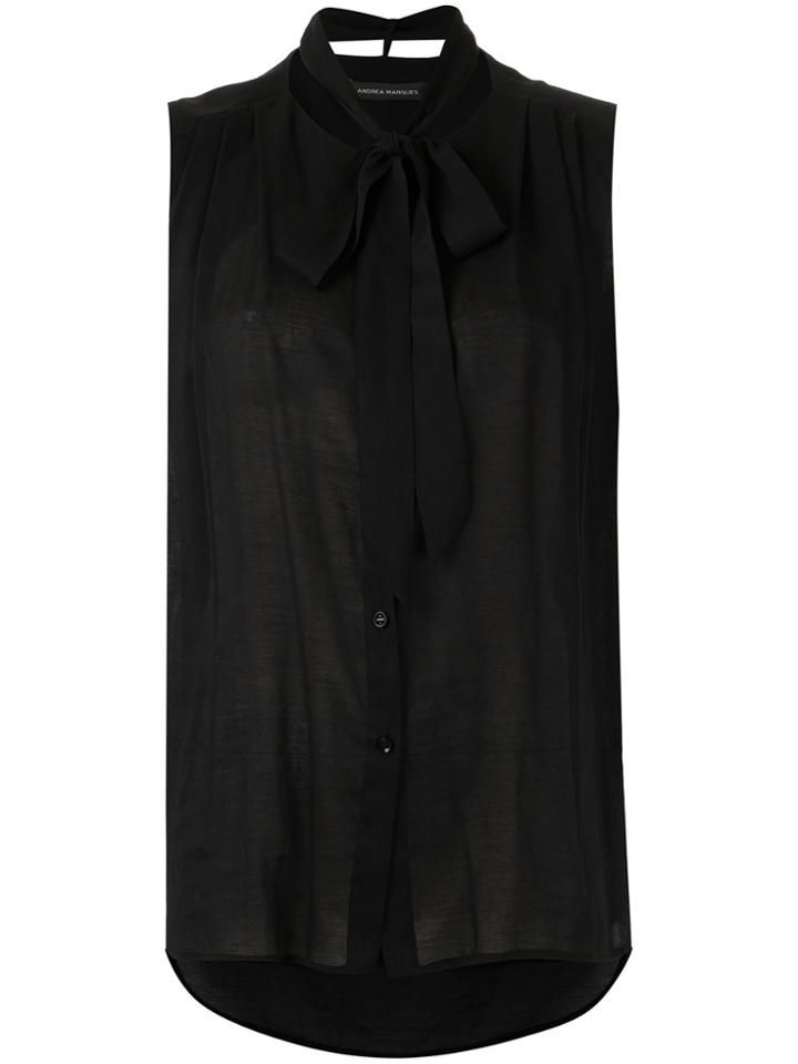 Andrea Marques Bow Detail Top - Black