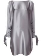 Gianluca Capannolo Satin Slash Neck Mini Dress - Metallic