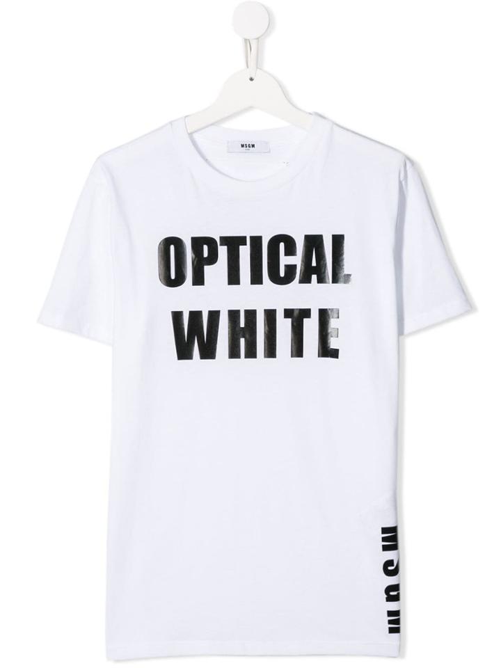 Msgm Kids Optical White T-shirt
