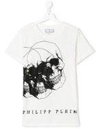 Philipp Plein Junior Skulls Print T-shirt - White