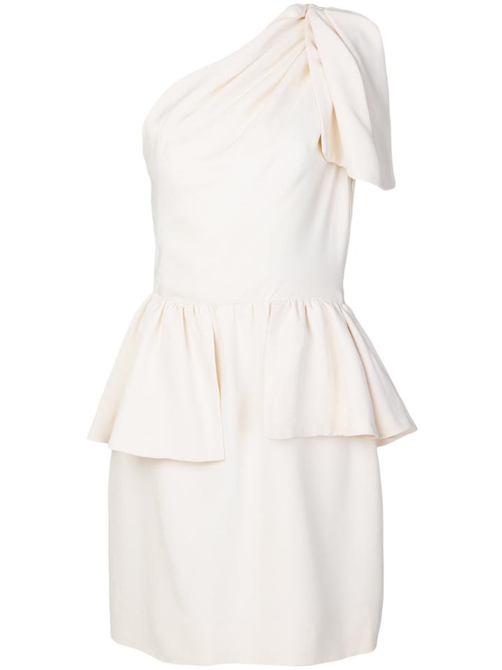 Yves Saint Laurent Vintage Single Shoulder Peplum Dress - White