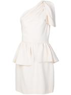 Yves Saint Laurent Vintage Single Shoulder Peplum Dress - White