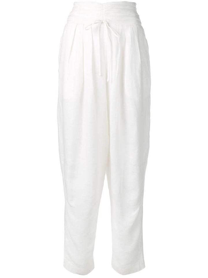 Isabel Marant High Waisted Tapered Trousers - White