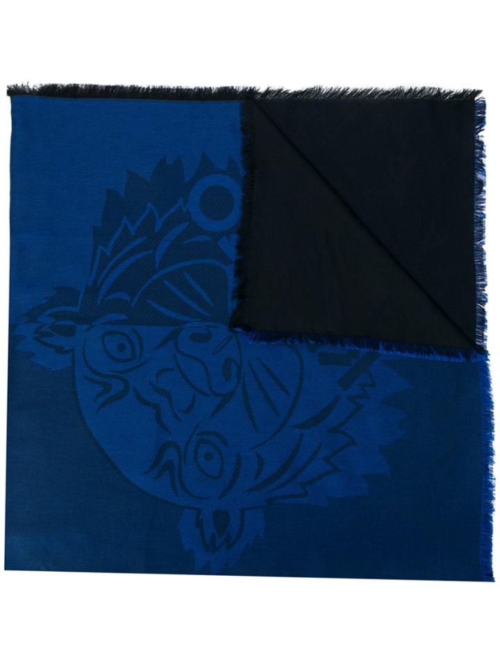 Kenzo Embossed Logo Scarf - Blue
