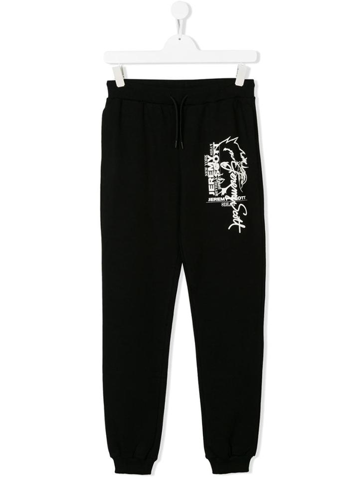 Jeremy Scott Junior Teen Graphic Print Track Pants - Black