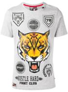 Plein Sport Tiger Print T-shirt, Men's, Size: Xl, Grey