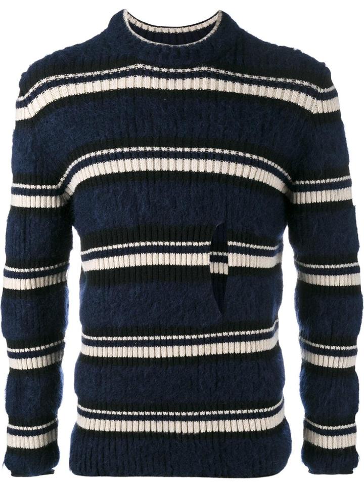 Helen Lawrence Striped Split Jumper - Blue