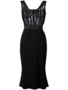 Dolce & Gabbana Bustier Tulle Dress, Women's, Size: 40, Black, Viscose/acetate/cotton/spandex/elastane