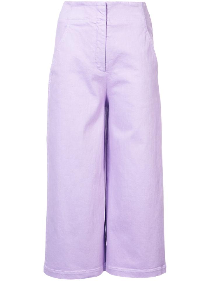Tibi Wide Leg Cropped Trousers - Unavailable