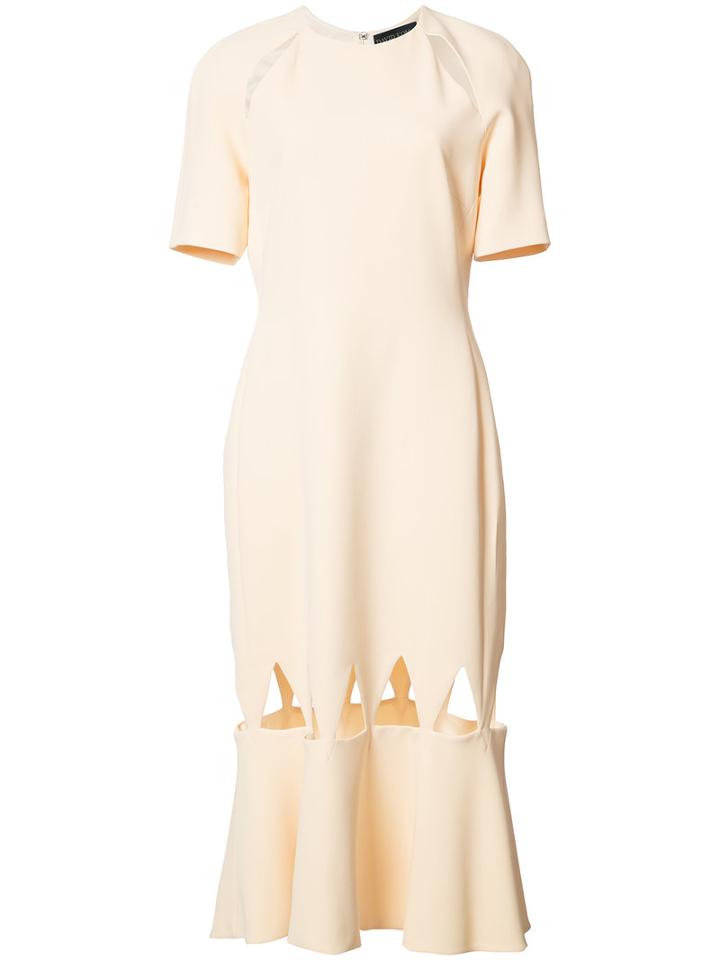 David Koma Hem Cut Out Dress, Women's, Size: 12, Nude/neutrals, Acetate/spandex/elastane/viscose