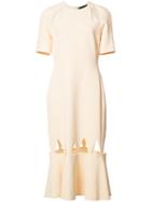 David Koma Hem Cut Out Dress, Women's, Size: 12, Nude/neutrals, Acetate/spandex/elastane/viscose