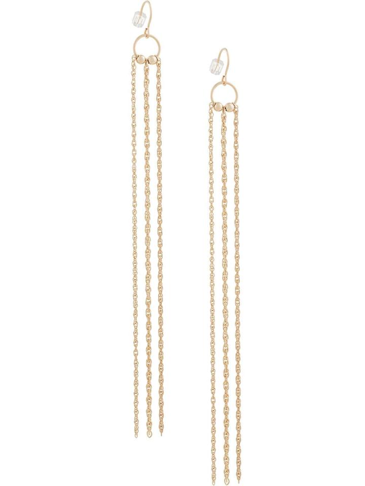Petite Grand Long Chain Earrings - Metallic