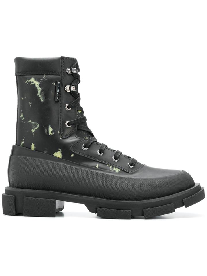 Both Camouflage Print Ankle Boots - Black