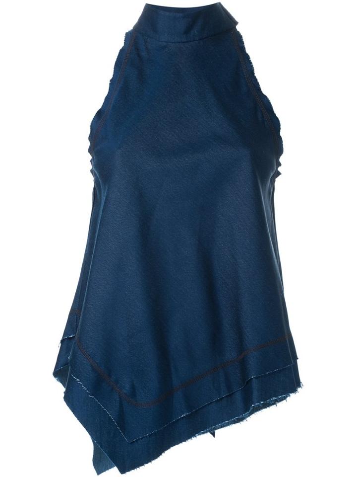 Manning Cartell Turtleneck Utility Top, Women's, Size: 6, Blue, Linen/flax/polyester/viscose