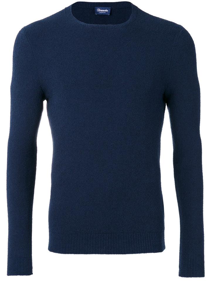 Drumohr - Crew Neck Top - Men - Silk/cotton/cashmere - 48, Blue, Silk/cotton/cashmere