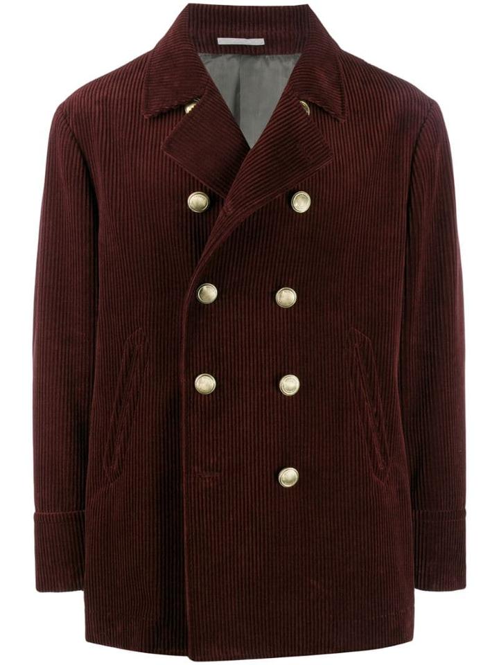 Brunello Cucinelli Corduroy Double-breasted Jacket - Brown