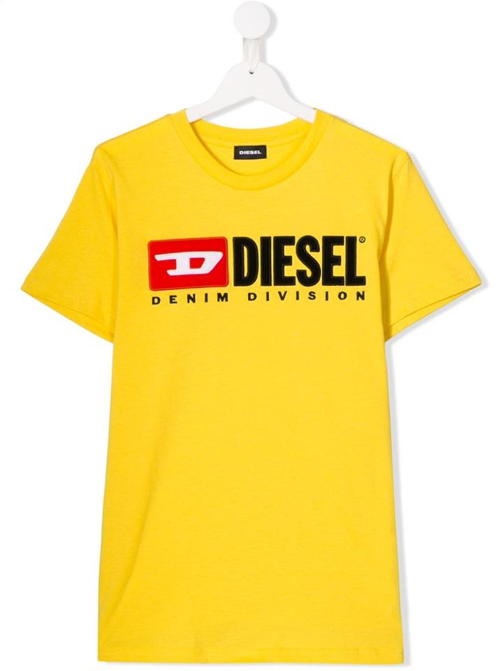 Diesel Kids Logo Print T-shirt - Yellow