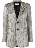 Saint Laurent Tweed Blazer, Women's, Size: 38, Black, Cotton/polyamide/acrylic/silk