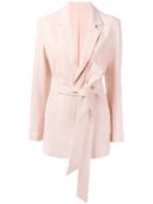 Toteme Belted Waist Blazer, Women's, Size: Small, Pink/purple, Polyester/acetate
