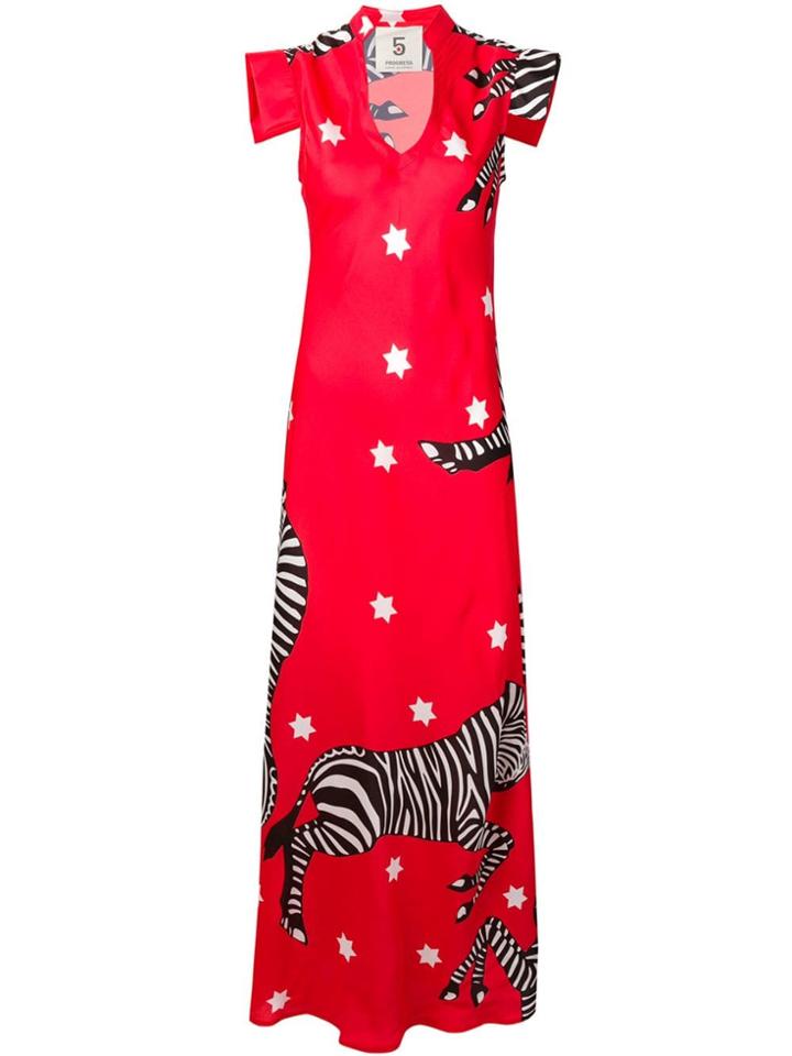 5 Progress Zebra Print Dress - Red