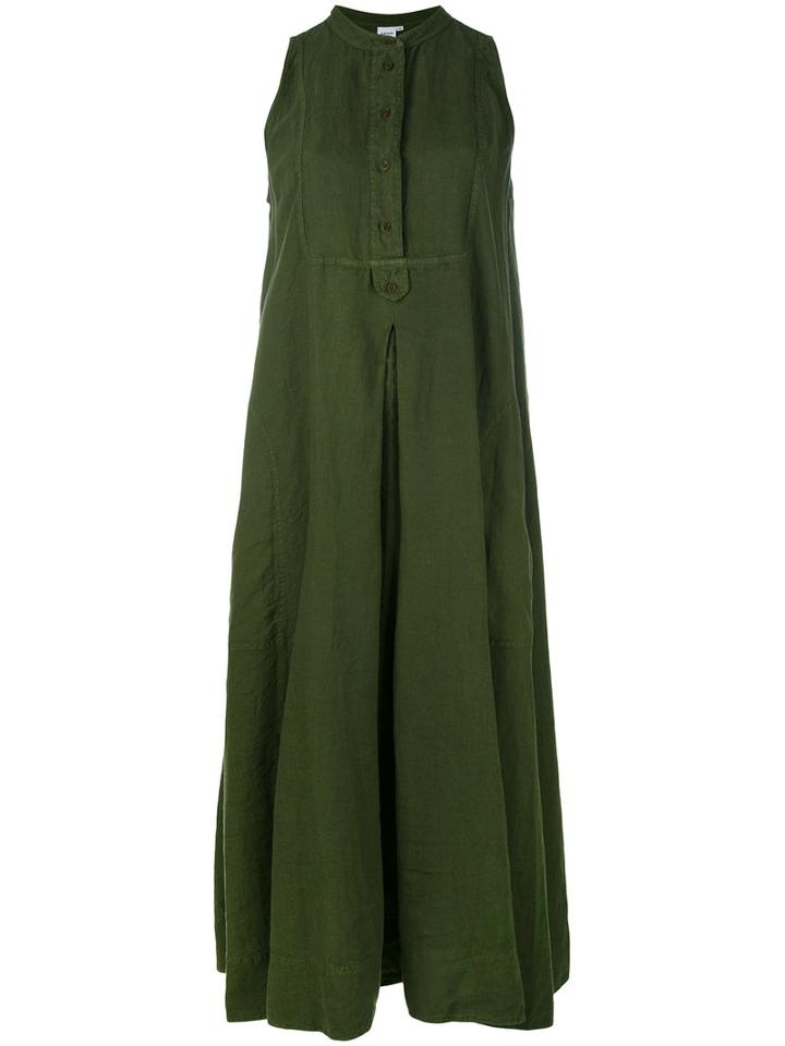 Aspesi - Sleeveless Maxi Dress - Women - Linen/flax - 42, Green, Linen/flax
