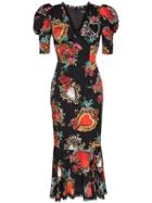 Dolce & Gabbana Sacred Heart Print Puff Sleeve Dress - Hnbb3