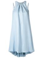 Tufi Duek Round Neck Dress, Women's, Size: 38, Blue, Linen/flax/viscose