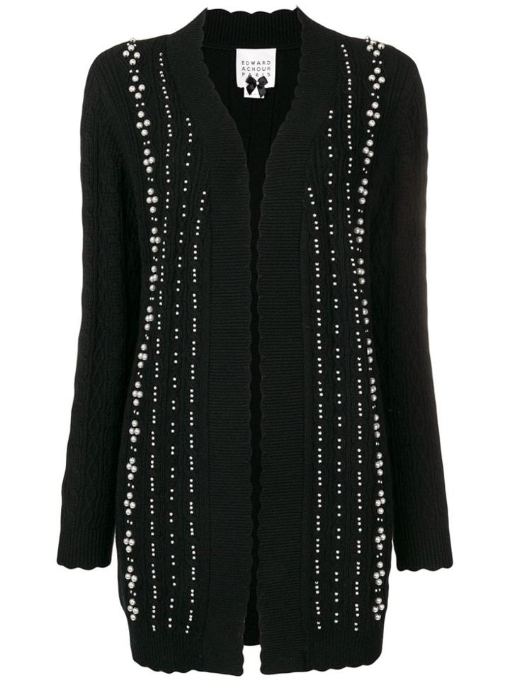 Edward Achour Paris Faux-pearl Embellished Cardigan - Blue