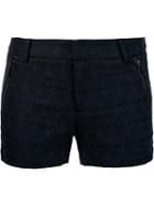 Thomas Wylde Skull Jacquard Shorts, Women's, Size: 8, Black, Cotton/rayon