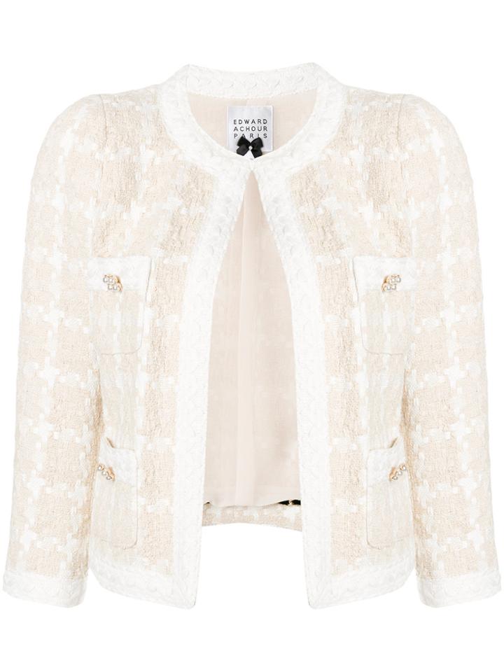 Edward Achour Paris Tweed Jacket - Nude & Neutrals
