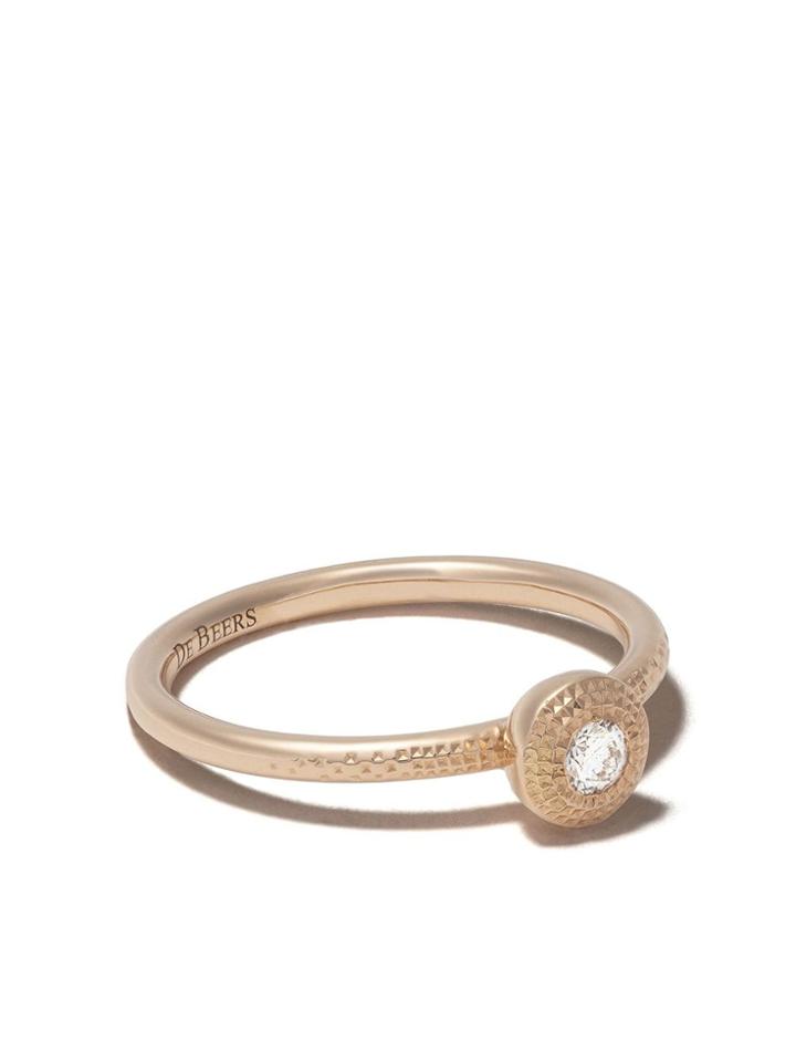 De Beers 18kt Rose Gold Talisman Round Brilliant Diamond Ring