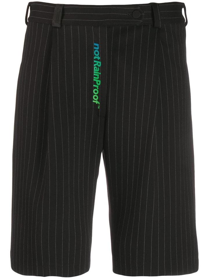 Styland X Not Rain Proof Striped Long Shorts - Black
