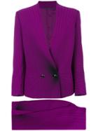 Versace Vintage Striped Skirt Suit - Pink & Purple