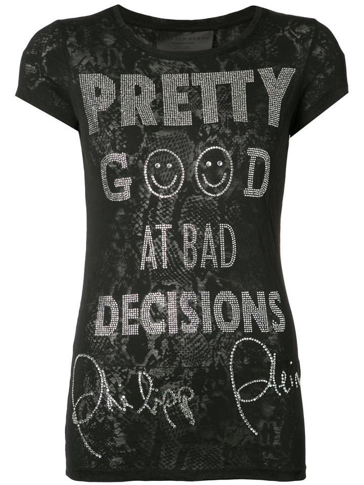 Philipp Plein - Arie T-shirt - Women - Cotton/polyester - Xs, Black, Cotton/polyester