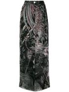 Just Cavalli Flared Nature Print Trousers - Multicolour