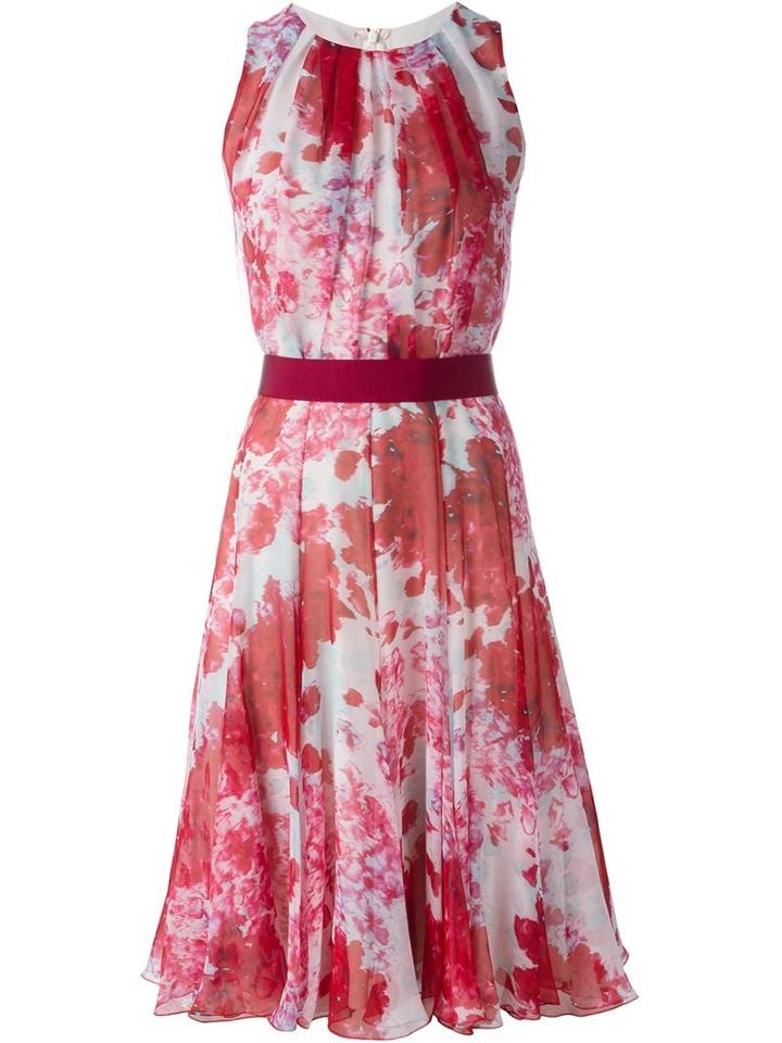 Max Mara Flared Floral Print Dress
