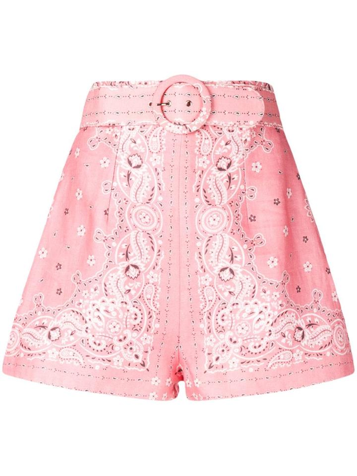 Zimmermann Bandana Print Shorts - Pink