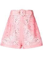 Zimmermann Bandana Print Shorts - Pink