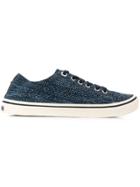 Tommy Hilfiger Melange Knitted Low Top Sneakers - Blue