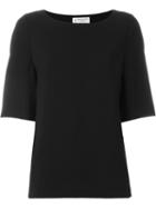 Alberto Biani Scoop Neck Top, Women's, Size: 38, Black, Triacetate/polyester