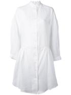 Roberts Wood Mid-length Shirt Dress, Women's, Size: Small, White, Linen/flax