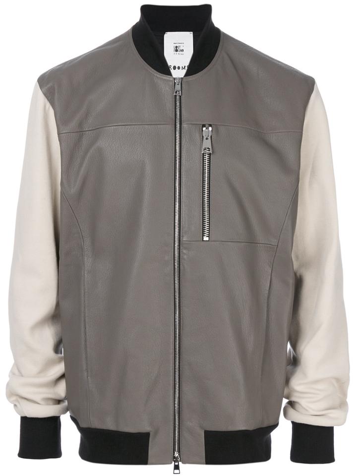 Lost & Found Rooms Zipped Chest Bomber Jacket - Nude & Neutrals