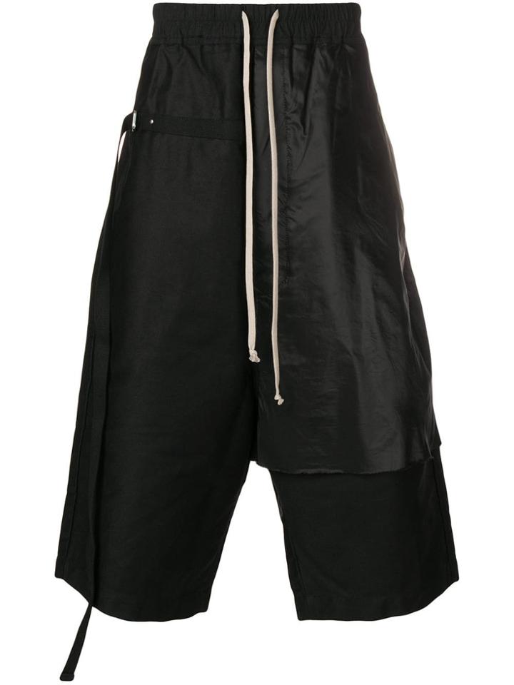 Rick Owens Drkshdw Dropped Crotch Long Shorts - Black