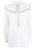 Alberta Ferretti Studded Western Shirt - White