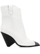 The Seller Metallic Toe Ankle Boots - White