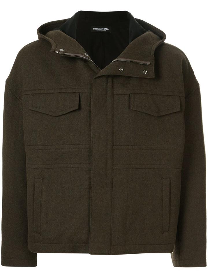Christian Dada Hooded Short Jacket - Green