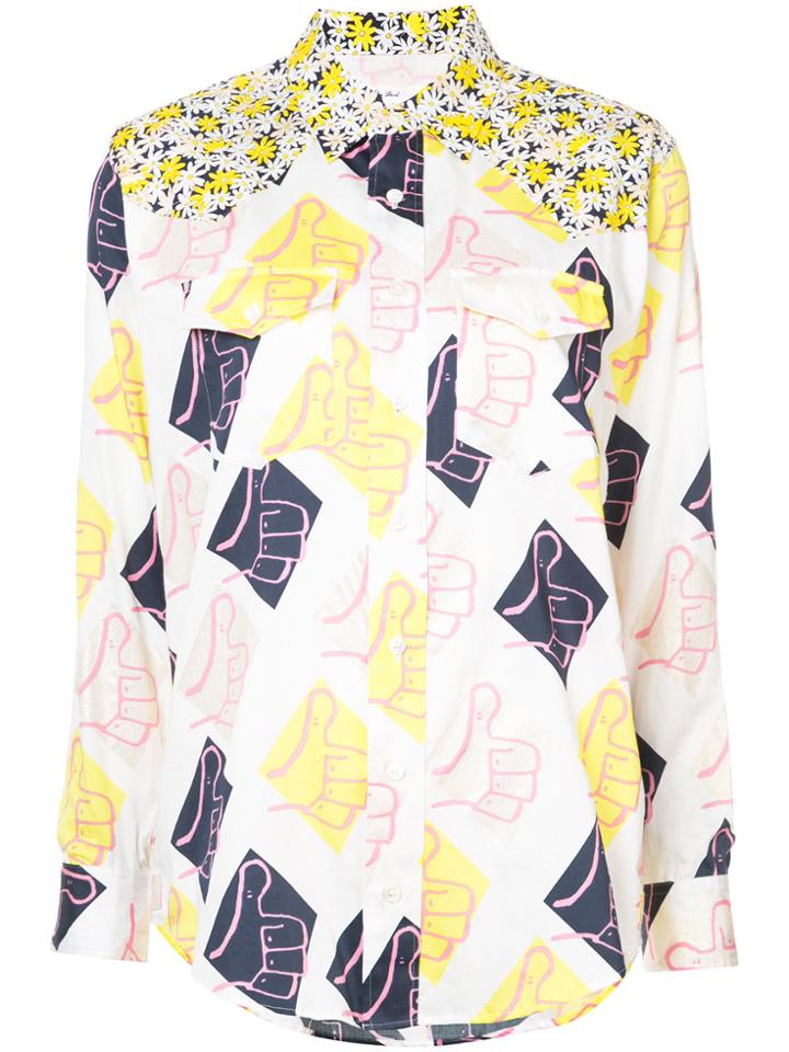 Julien David Printed Long Sleeve Shirt - White