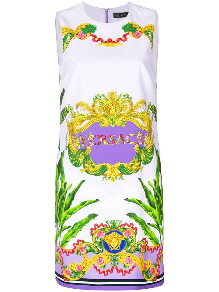 Versace Signature Printed Dress - Pink & Purple