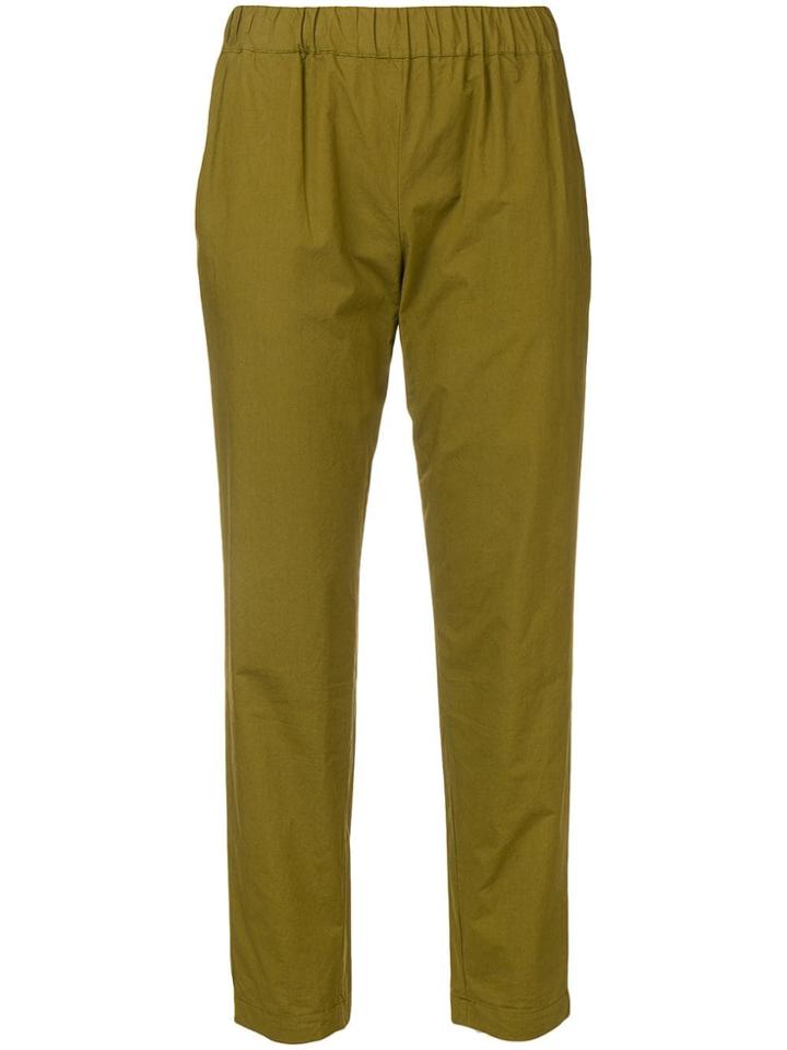 Erika Cavallini Elastic Waist Cropped Trousers - Green